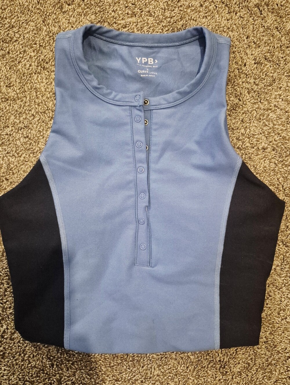 YPB Abercrombie Blue Athletic Tank Top Curve Love Size Small